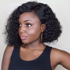 Парик Beauty Queen 4x4 на сетке, с T-образной кудрявой волной, естественный цвет, бразильские натуральные волосы для чернокожих женщин