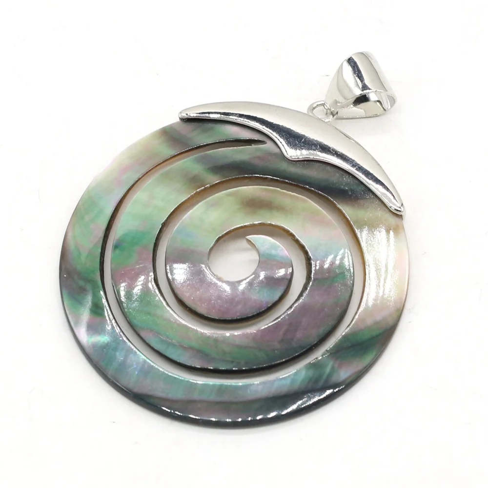 

Natural Shell Penant Exquisite Pattern Round Shape Shell Pendant Charms for Making DIY Women Jewerly Necklace Size 45x45mm