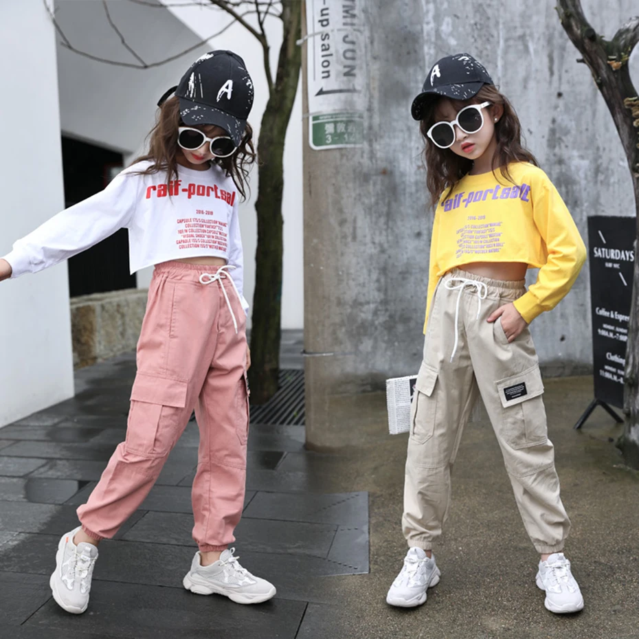 

Spring Kids Girls Sport Pants Casual Camouflage Printed Teenage Girls Cargo Pants Children Trousers