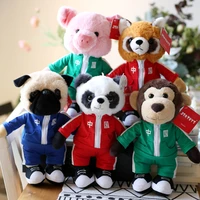 plush toy stuffed doll cartoon animal dress chinese sport cloth panda monkey dog koala pig raccoon christmas birthday gift 1pc