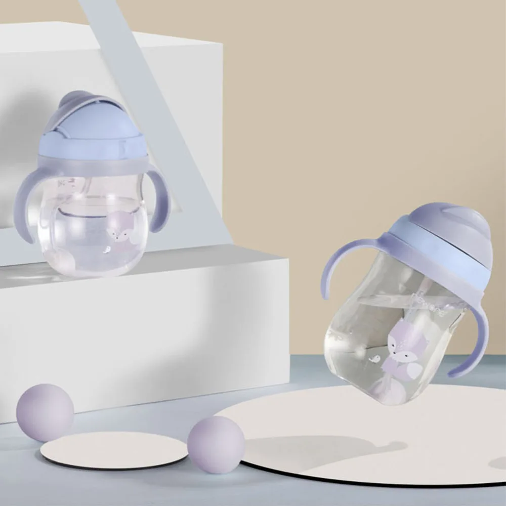 

Kids Children Cartoon School Drinking Water Straw Bottle Handle Straw Baby Cup