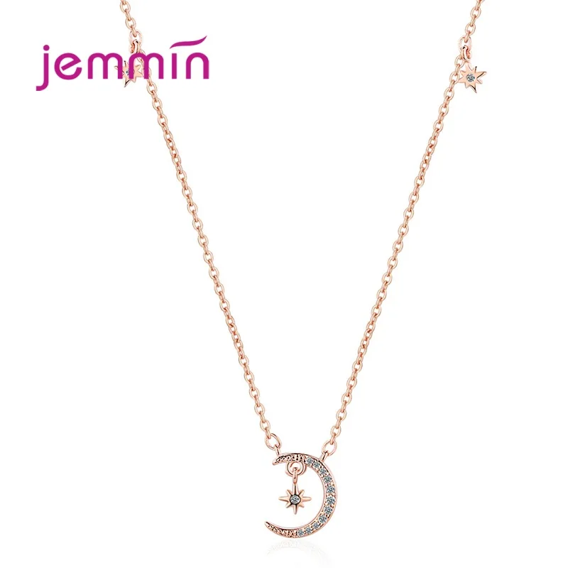 Женское Ожерелье с кулоном в виде полумесяца из стерлингового серебра 925 пробы