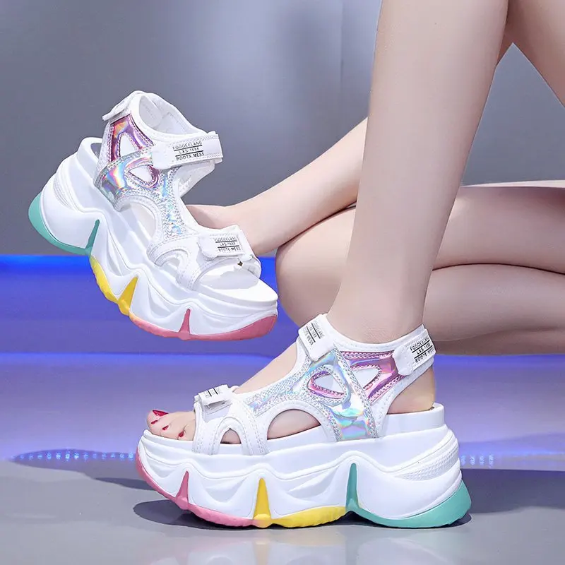 

Platform Sandals For Woman Summer Shoes Casual Hook Loop High Heels Female Beach Shoes 2020 Summer Women Platform Sandals