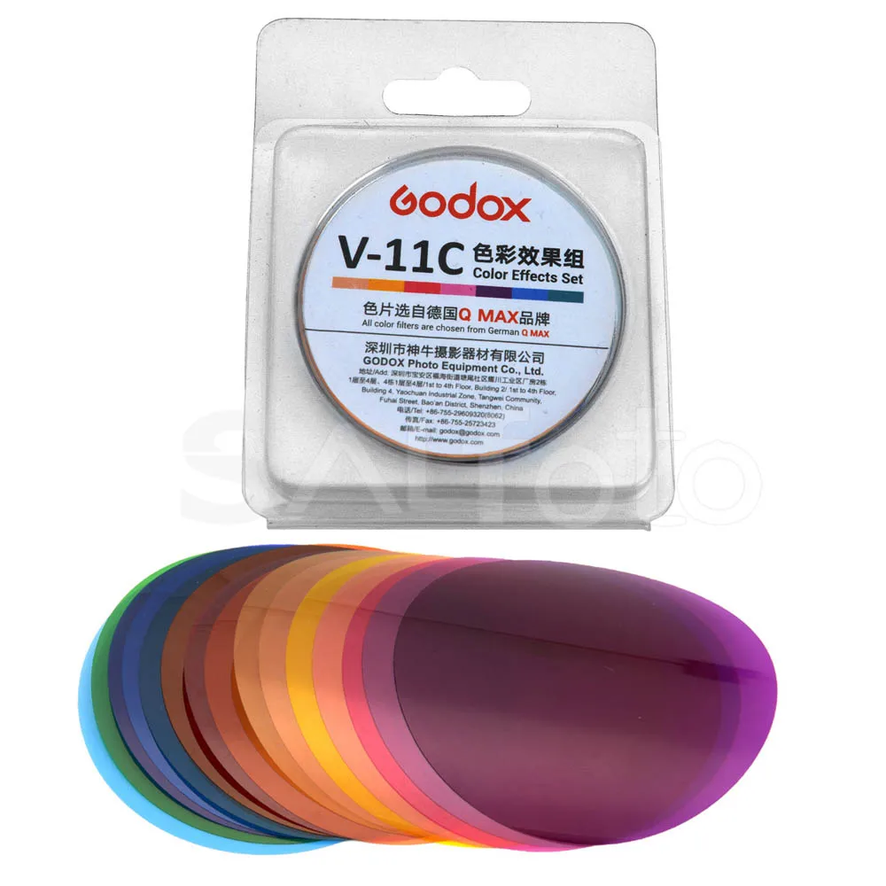 Godox V-11C V-11T 30 шт. Speedlite цветной фильтр комплект V11C V11T цвета прибор для определения температуры AK-R16 крепление для круглой вспышки V1 H200R AK-R1 - Цвет: Only V-11C