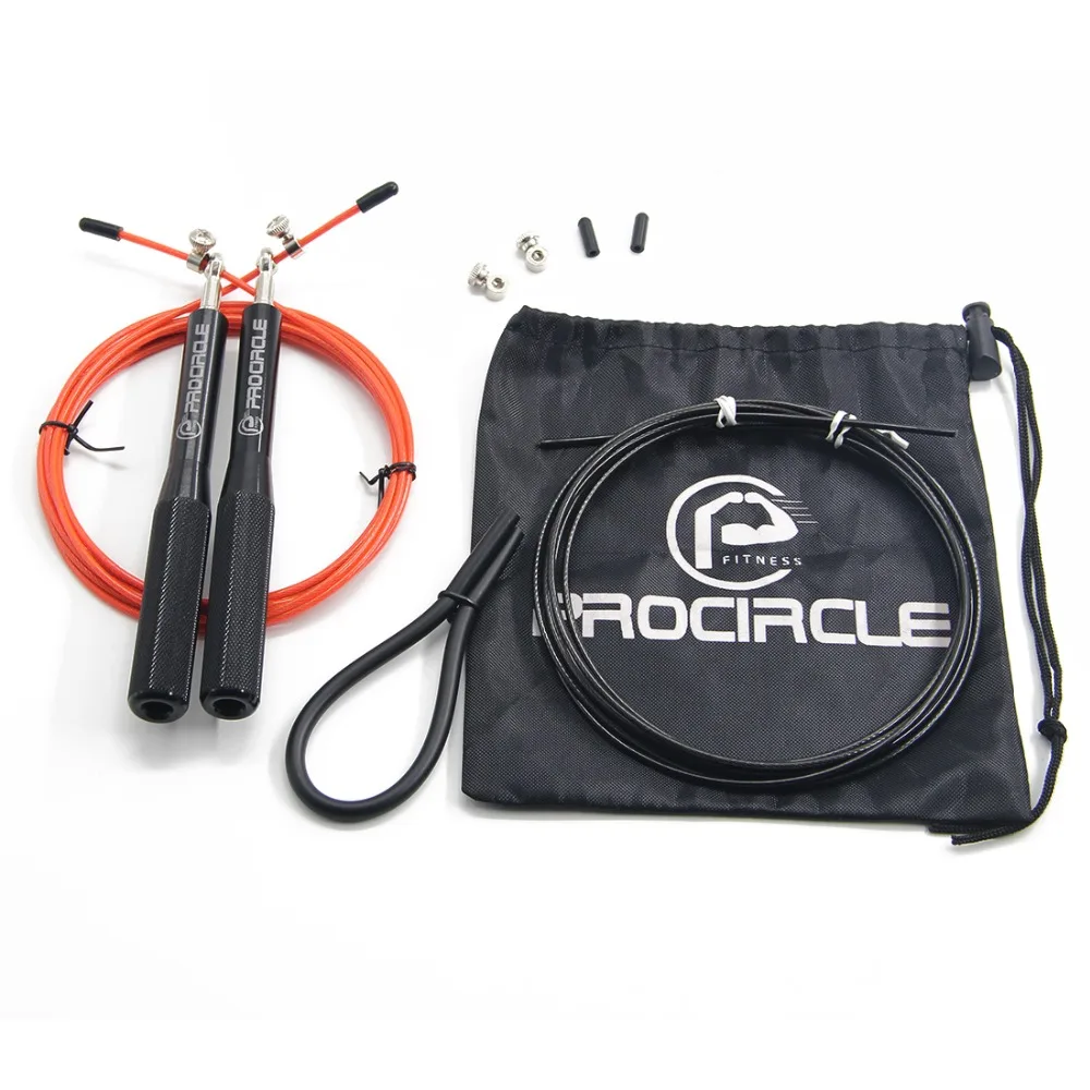 PROCIRCLE скоростной Скакалка регулируемые скакалки толстые алюминиевые противоскользящие ручки шарнирный металлический шариковый подшипник на 360 градусов