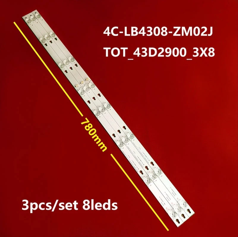 15 PCS LED Backlight Strip for Thomson 43UC6306 43UC6406 TCL 43S303 43S305 43DP608 D43A810 TOT_43D2900_3X8 OEM43LB06_LED3030F2.1