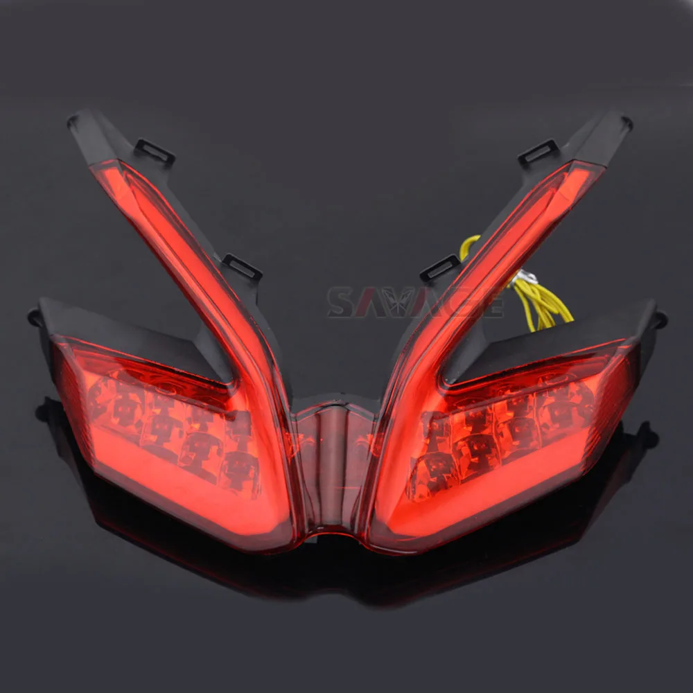 Светодиодный задний светильник для DUCATI 899 959 1199/S/R 1299 Panigale, мотоциклетный ультра яркий задний тормозной светильник, интегрированная мигающая лампа - Цвет: Красный