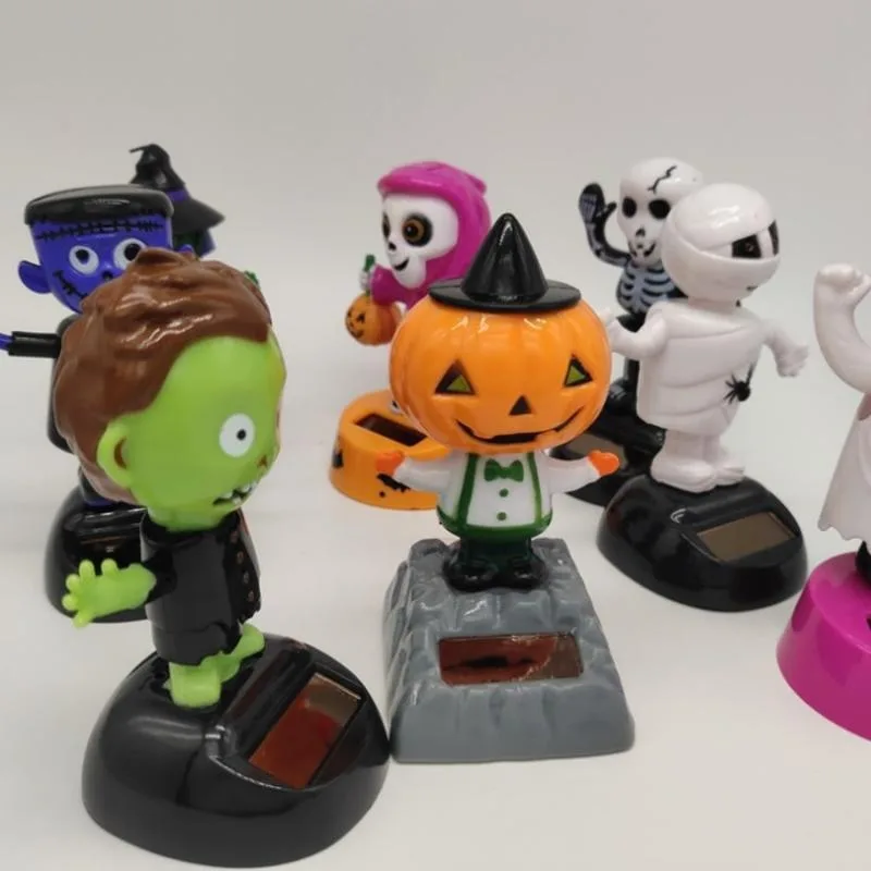1 шт. креативная кукла на солнечной батарее с качающейся головой для Хэллоуина