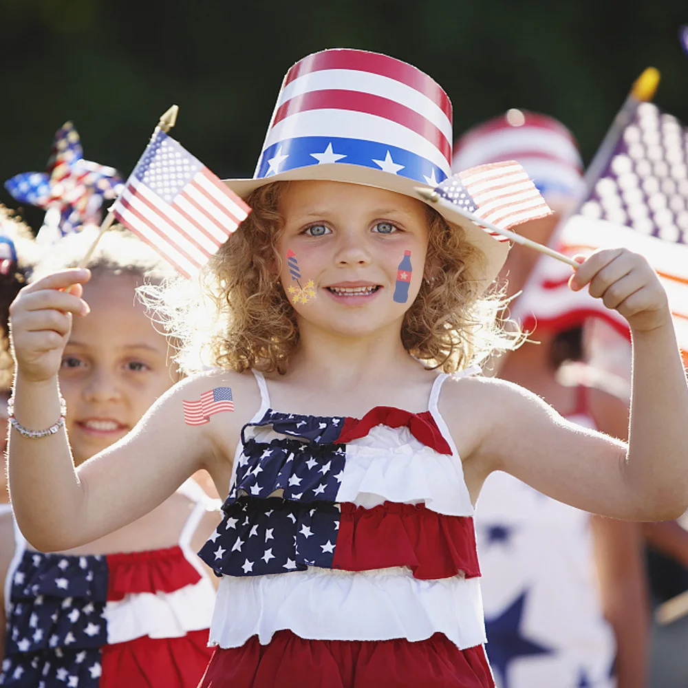 

12 Sheets Independence Day Stickers Adorable Wall Stickers Party Decoration