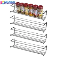 kunbei 24 pcs spice rack organizer kitchen pantry organization hanging racks for cabinet door hooks jar spice holder tools