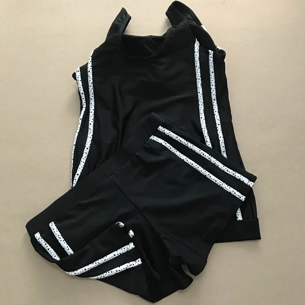 Спортивный танкини плюс размер женский купальник с шортами одежда для плавания