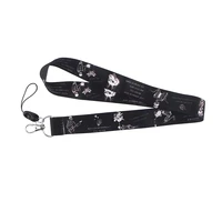 zf2100 1pcs black gothic style life skull creative badge id lanyards mobile phone rope key lanyard neck straps accessories