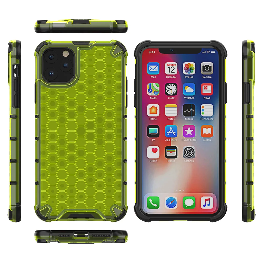 Hybrid Armor Phone Case For iPhone 11 Pro Max Xs XR X Ultra-thin Honeycomb iPHone 6 6S 7 8 Plus | Мобильные телефоны и