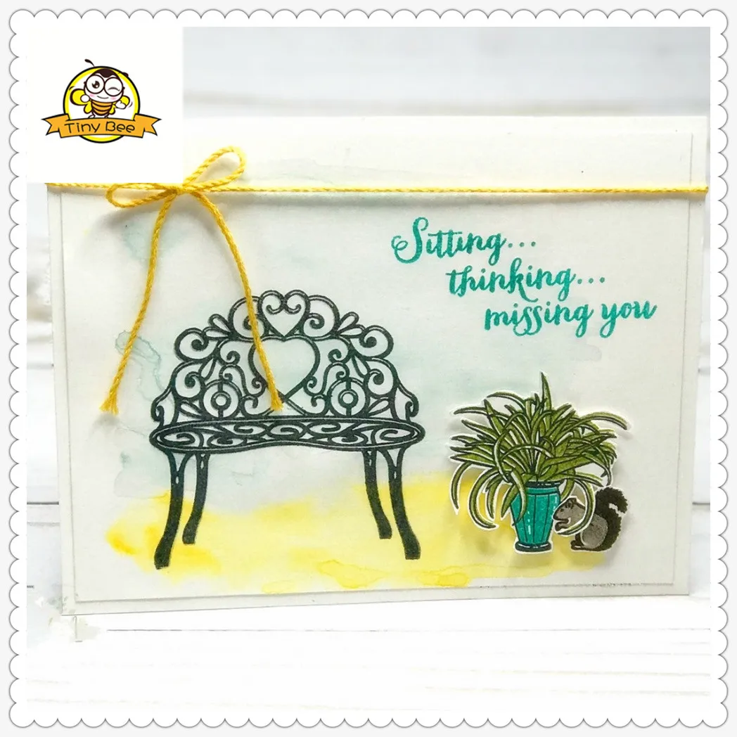 New Dresser Bench Metal Cutting Dies and Clear Stamps for Scrapbooking for DIY Card Making Cutting Crafts Stencil Dies