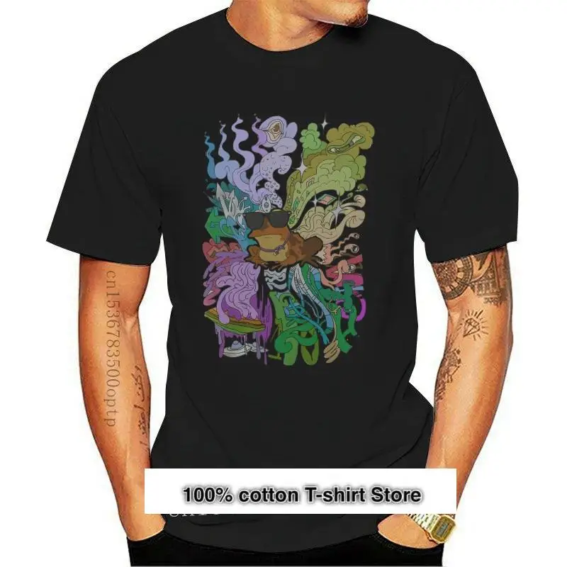 

Camiseta de obra de arte psicodélico Hypnofrog, nueva, 2021