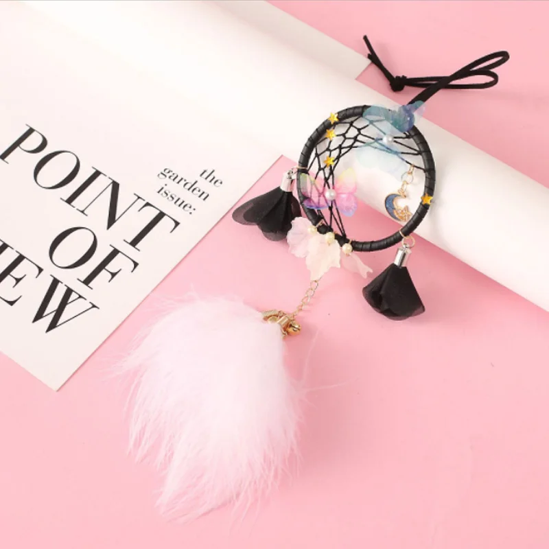 Scandinavian Style Moon Dreamcatcher With Star &amp Butterfly Leaves White Feather Windows Pendant Decoration Accessories | Дом и сад