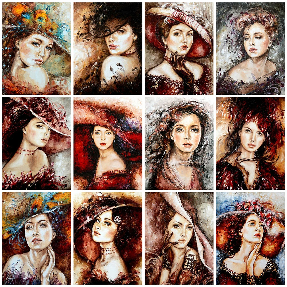 

5D Diamond Painting Portrait DIY Diamond Embroidery Cross Stitch Woman Mosaic Landy Handicraft Wall Art Decor for Home