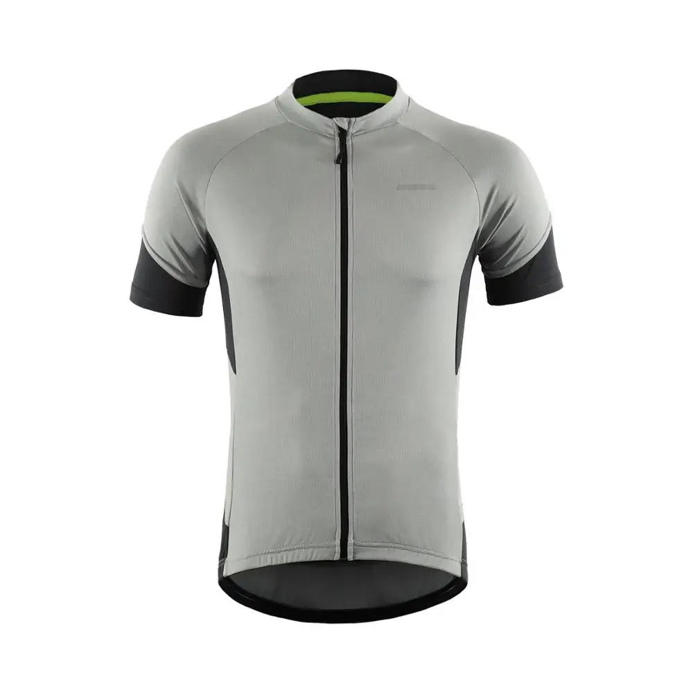 light grey ARSUXEO Мужская футболка для велоспорта с коротким рукавом, одежда для велоспорта, рубашка для велоспорта, Майо для горного спуска, 650 - Цвет: light grey