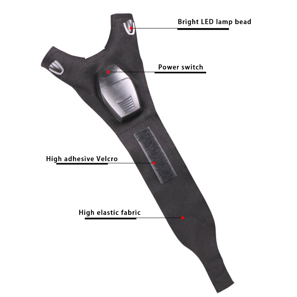 1 пара на открытом воздухе Рыбалка перчатки без пальцев светодиодный лагерный