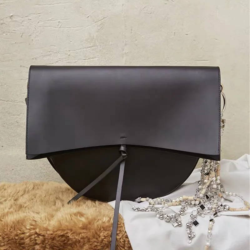 Medium black Большая сумка-мессенджер кофейного, черного цвета, сумка через плечо, роскошная, брендовая, модная, Осень-зима, новинка, Прямая поставка - Цвет: Medium black