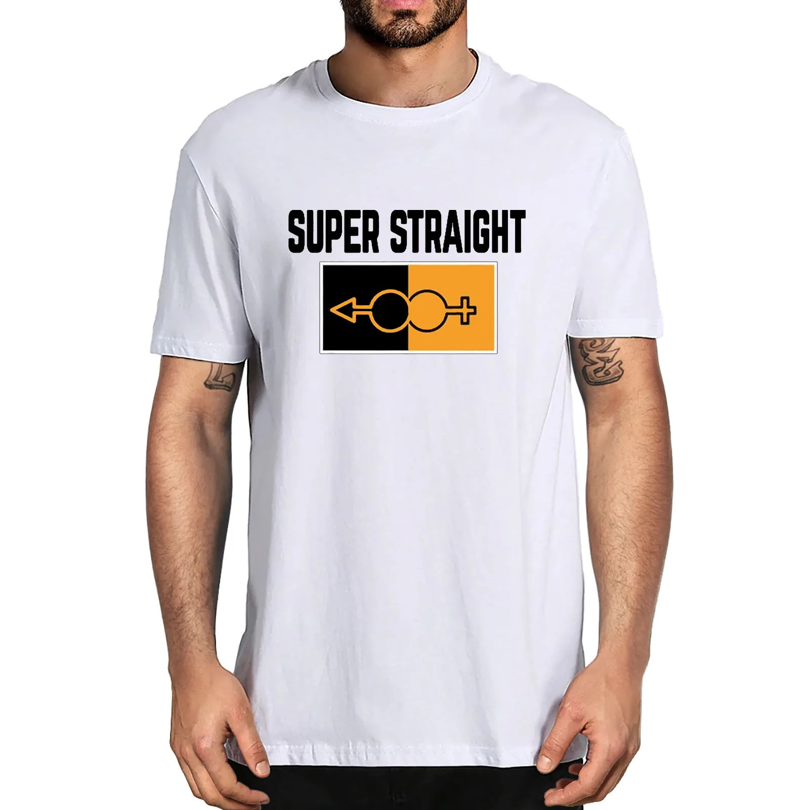 

Streetwear Super Straight Identity Vintage Men's Shirt Short Sleeve Funny Men's T-Shirt Unisex