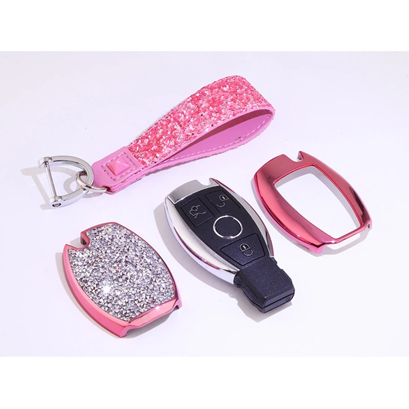 Алмазный чехол для автомобильного ключа Mercedes брелок ключей W204 W205 W212 C E S GLA класс A