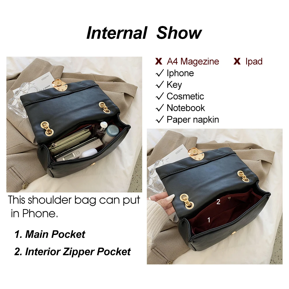 luxury designer big ladies hand bags 2022 new soft shoulder bags for women fashion chains crossbody bag pu leather handbags free global shipping