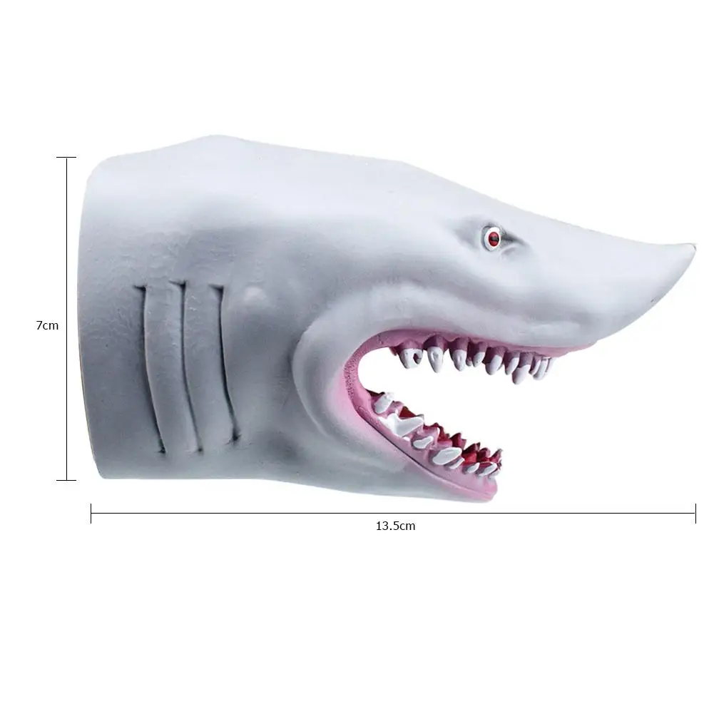 

Hot Plastic Shark Hand Puppet for Story TPR Animal Head Gloves Kids Children Toys Gifts