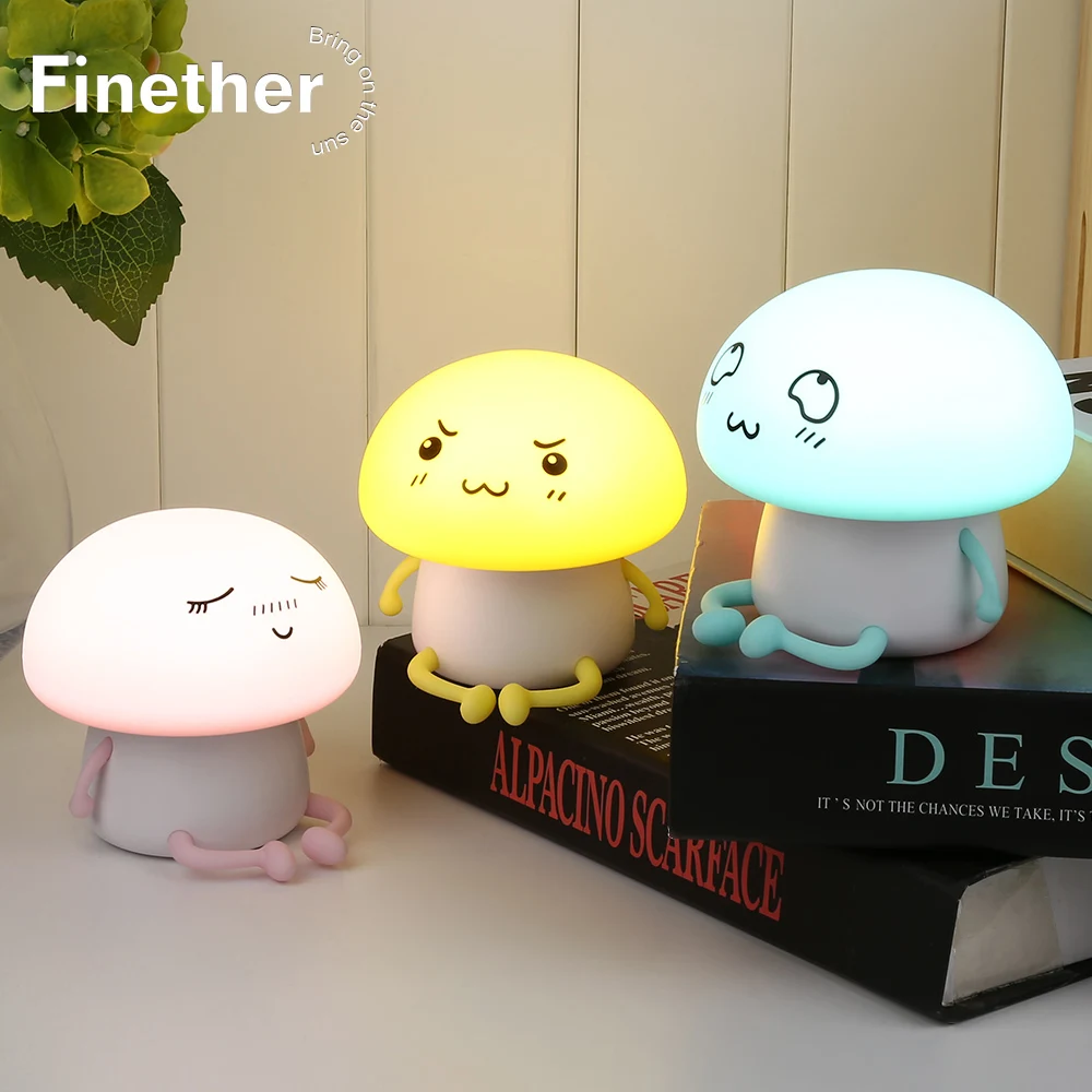 Портативный детский ночник с USB зарядкой светодиодный мягкий силиконовый