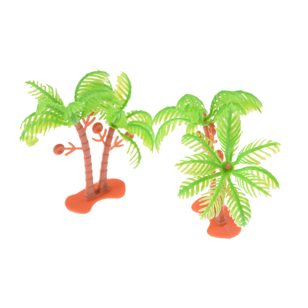 

2Pc New Nontoxic Artificial Aquarium Coconut Trees Plants Ornament Decoration Kids Toys High Quality
