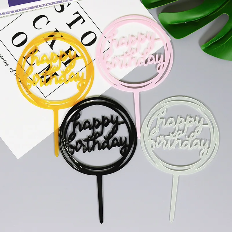 Акриловый Топпер для торта на день рождения украшение влюбленных флаг кексов