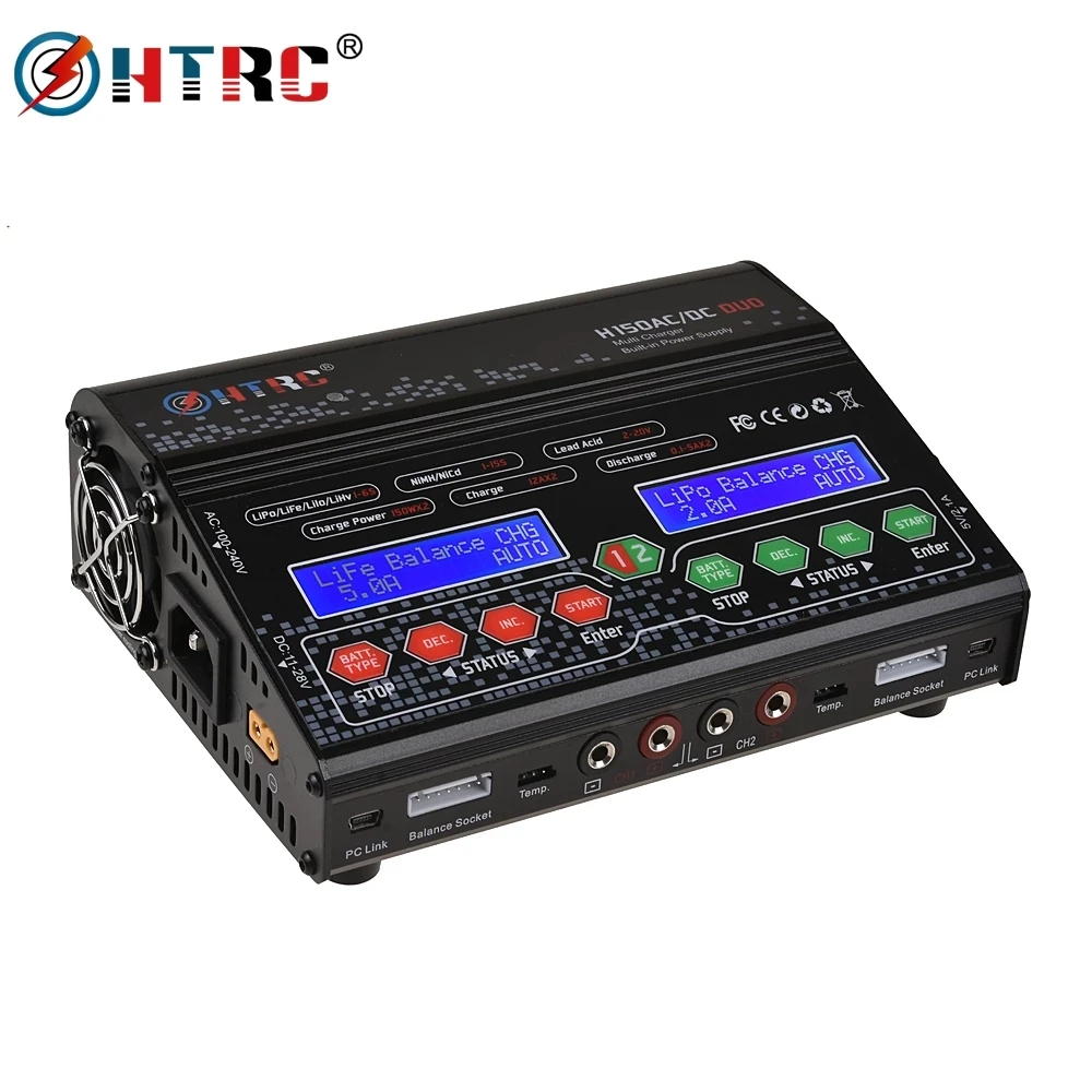 HTRC H150 RC зарядное устройство AC DC DUO 300 Вт 12Ax2 двойной порт высокая мощность баланс
