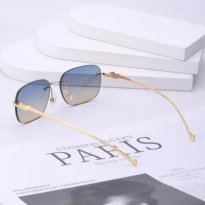 

Sunglasses women's fashion frameless online celebrity sunglasses women's tide small frame trimming sunglasses glasses ladies