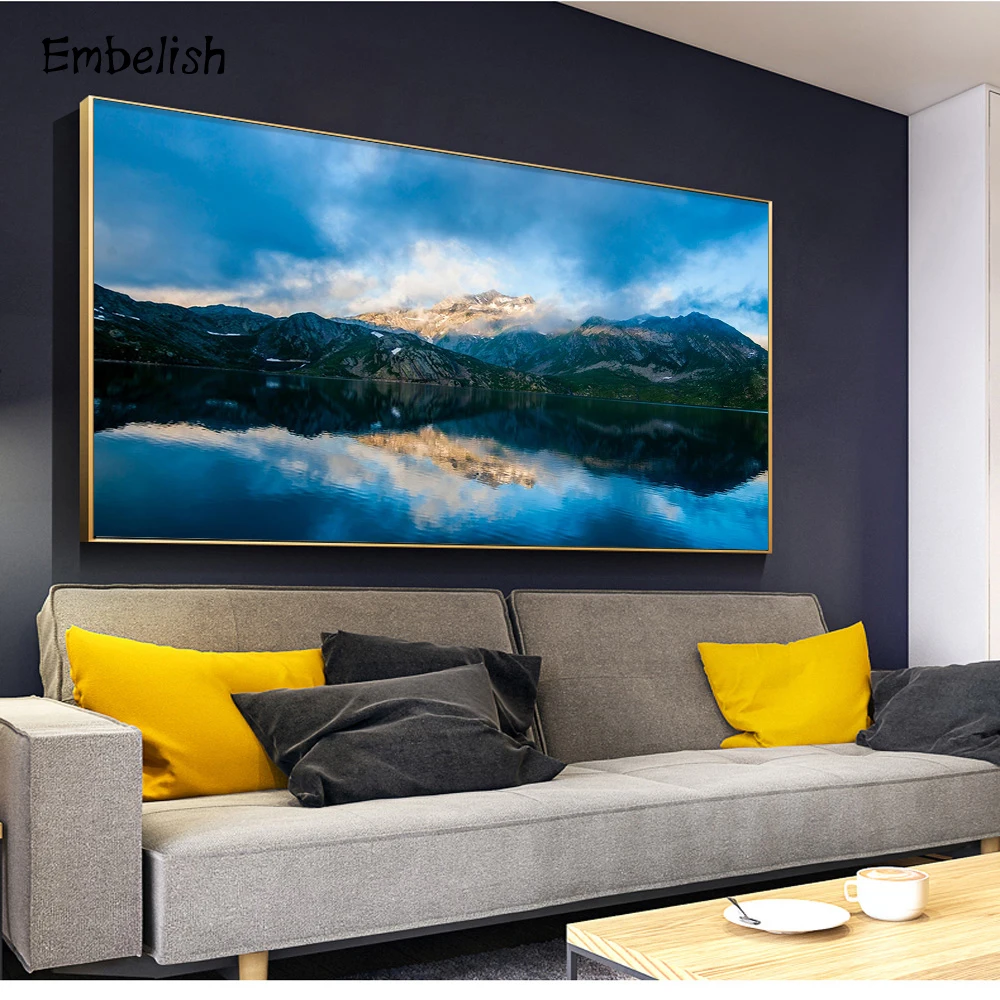 

1 Pieces Mountains In Foggy Landscape Pictures For Living Room Modern Home Decor Wall Posters HD Print Canvas Paintings