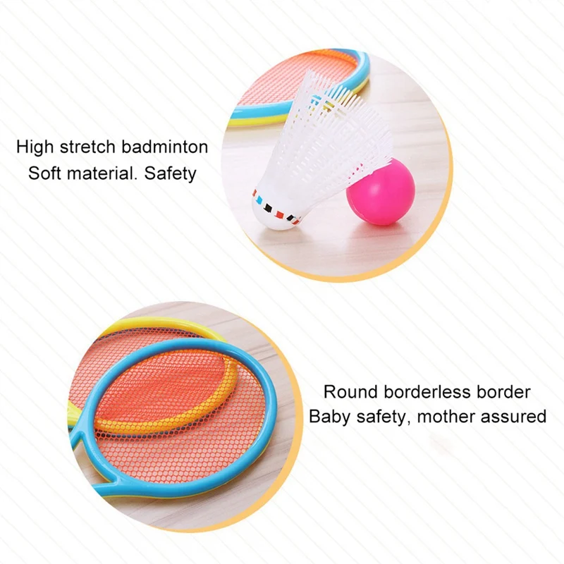 

Kids Children Badminton Tennis Rackets Balls Set Outdoor Parent-Child Sports Educational Game Toys Random Color 1 Set