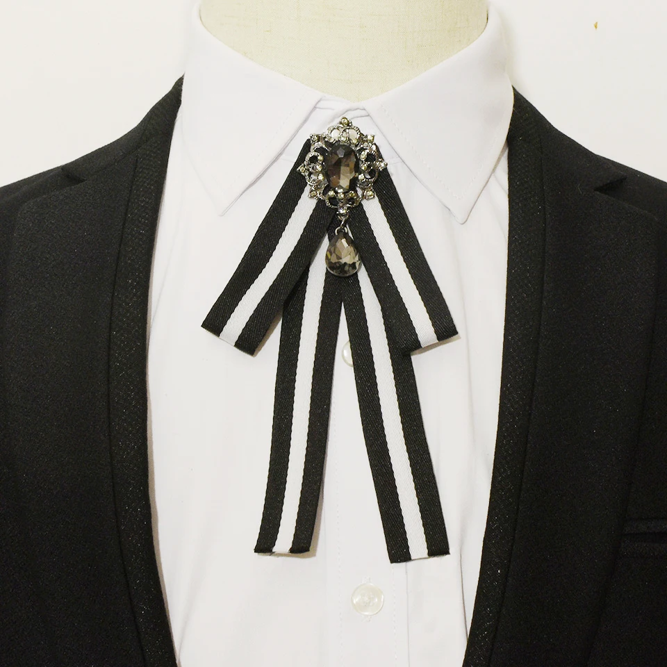 Модный бант из ленты брошь значок на булавке элегантные стразы броши для