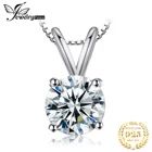 Круглый 1ct CZ ожерелье с одной подвеской 925 Серебряное колье эффектное ожерелье женское серебро 925 ювелирные изделия без цепо