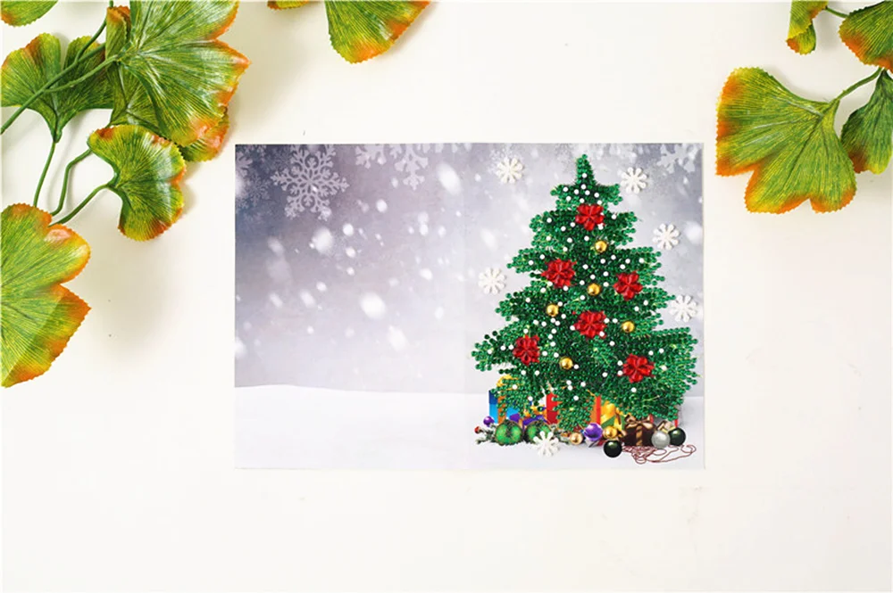 5D Рождественская открытка алмазная картина поздравительная набор из 4 предметов