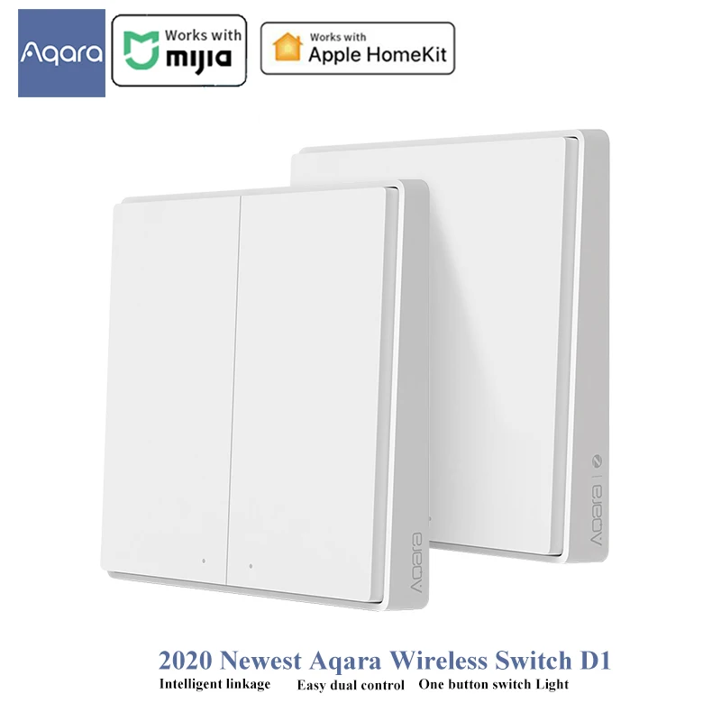 

Беспроводной переключатель Aqara D1 Zigbee, универсальная 3-сторонняя кнопка управления для умного дома, совместима с Apple HomeKit