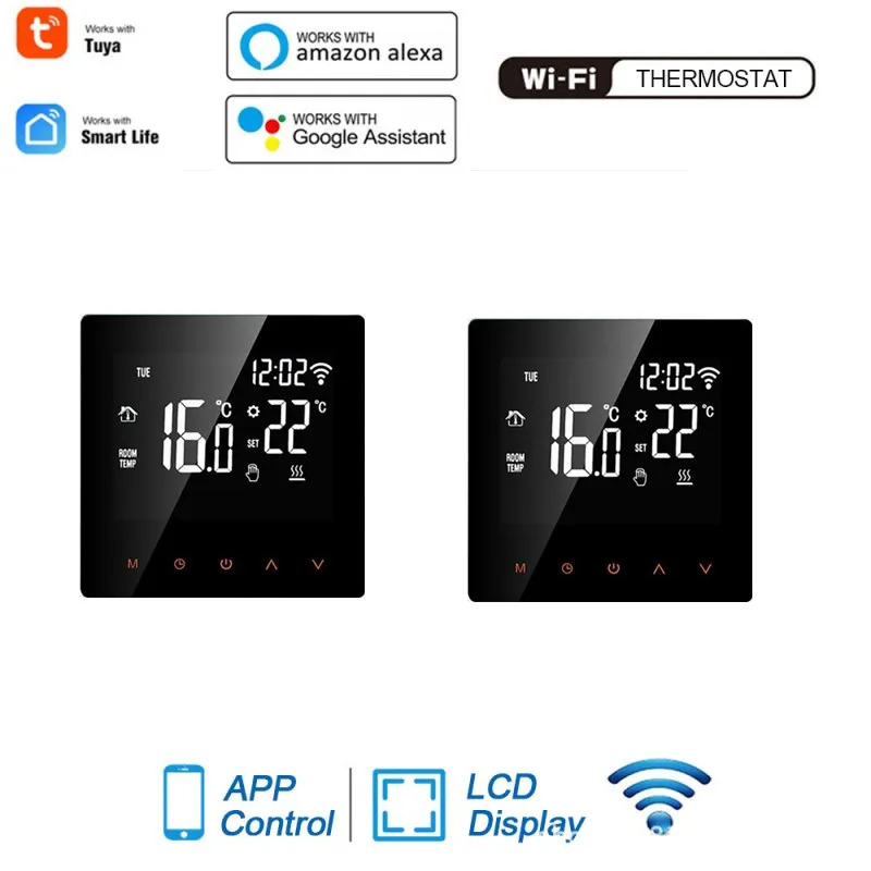 

Tuya WiFi умный термостат электрический подогрев пола воды/бытовой газовый котел бойлер водонагреватель Температура приложение голосовой пул...