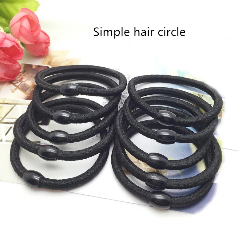 10 шт./лот новая Корейская черная простая эластичная повязка на голову 6 мм хвост