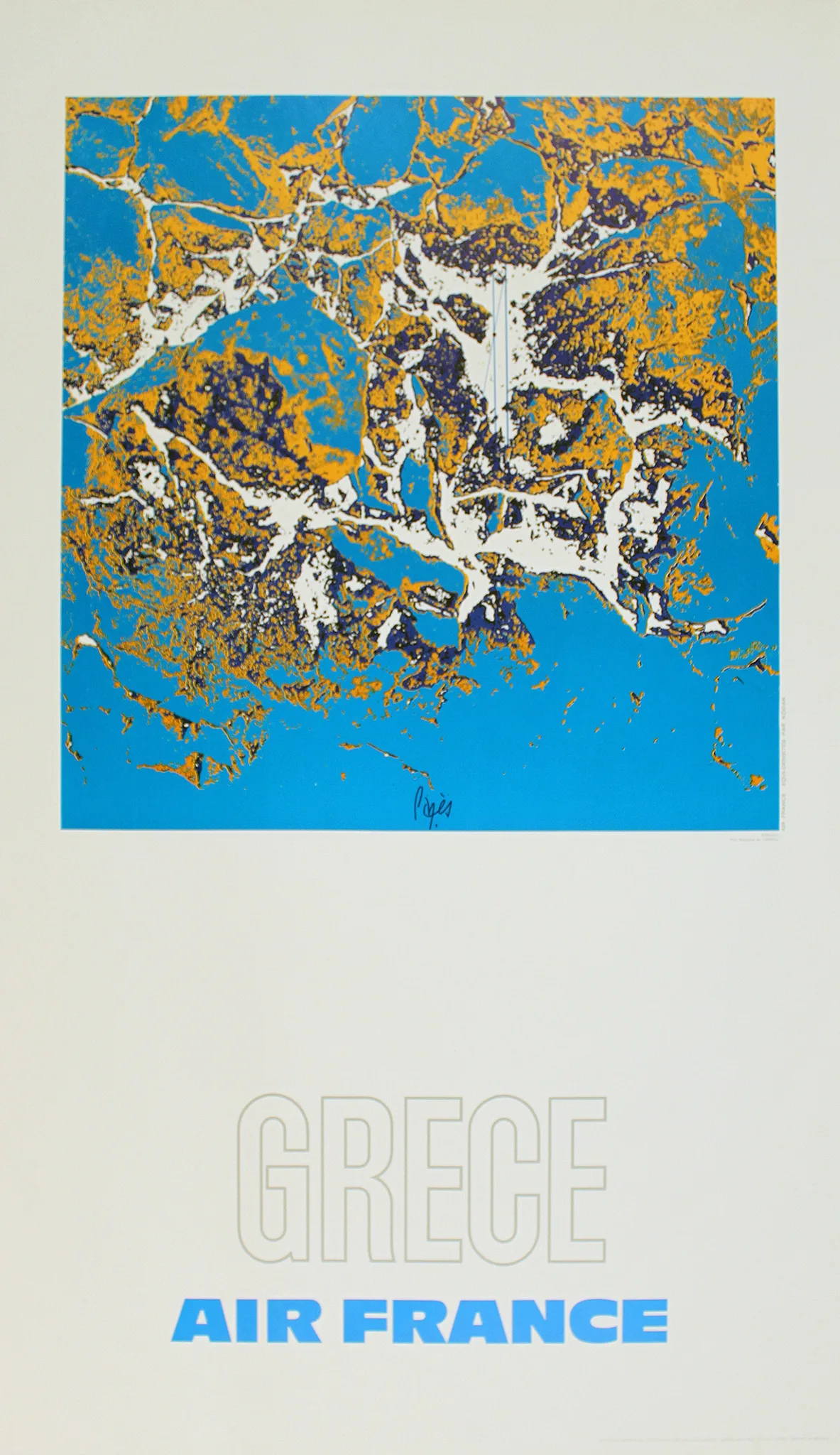 Винтажный постер для путешествий авиакомпании Воздушная Франция Германия 1971