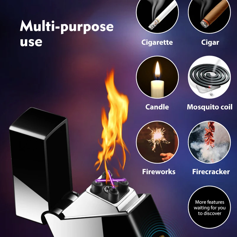 Электронная зарядка через Usb двойная дуговая плазменная Зажигалка электронный