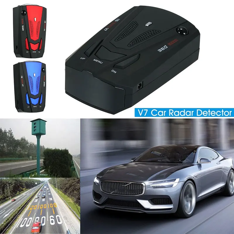 Автомобильный радар детектор V7 с ЖК дисплеем и зарядным устройством электронный