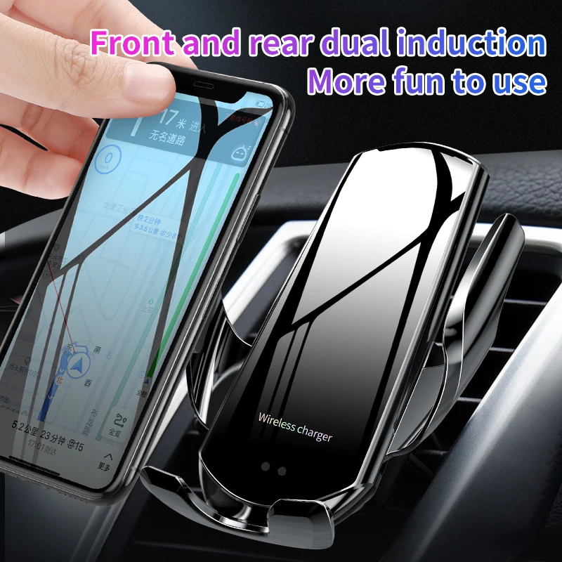 15w wireless charger automatic clamping intelligent infrared phone holder fast charging for iphone 12 11 pro for xiaomi samsung free global shipping