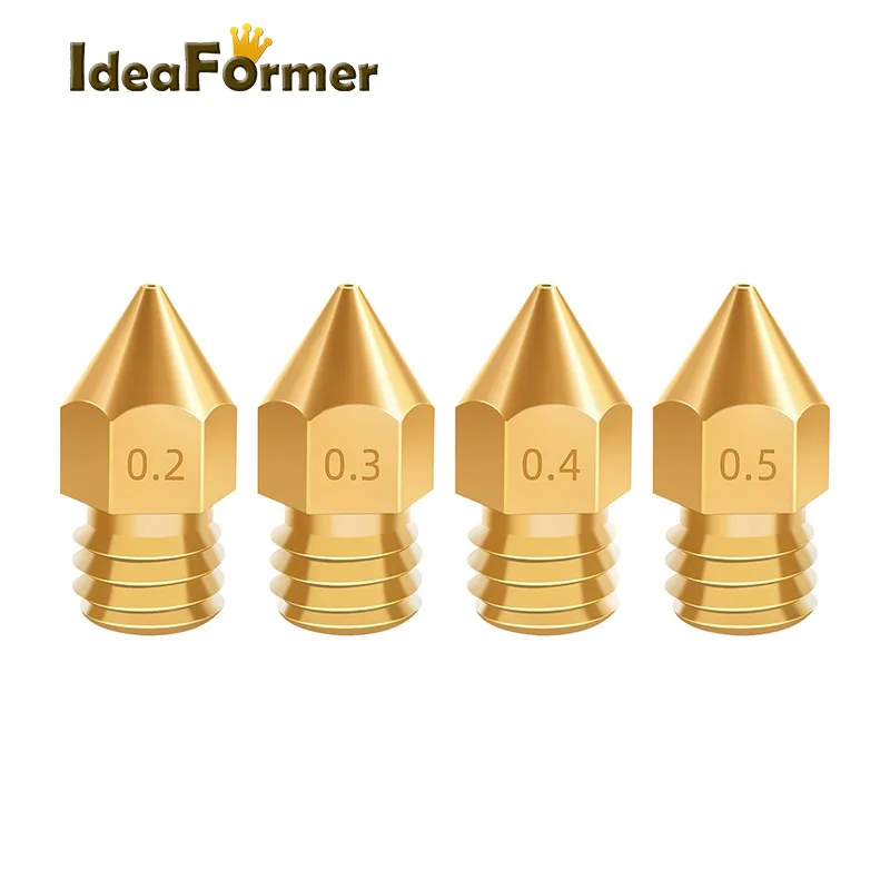 5 шт. MK7 MK8 сопла 0,2/0,3/0,4/0,5 мм M6 нить для 3D-принтеры Запчасти Makerbot экструдер печатающей головки Запчасти 1,75 мм 3,0 нити