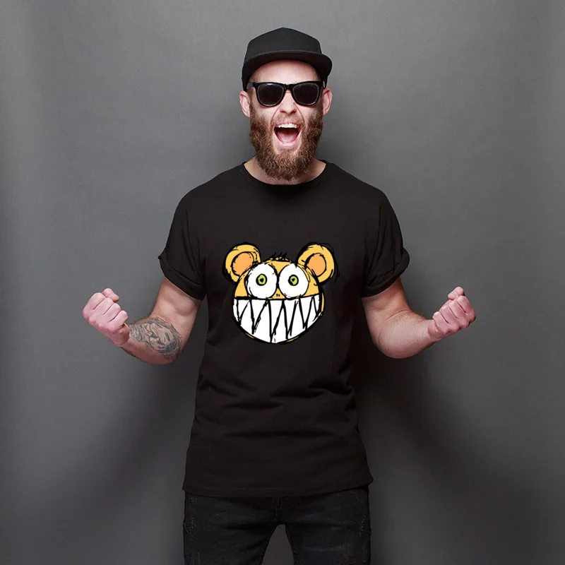 

Valentine Day Radiohead - Kid A Bear Print Fitted T-Shirt Streetwear Simple Style TShirts Pure Cotton 3D Printed T Shirt
