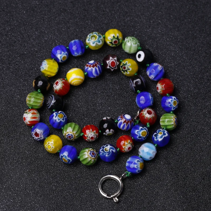3 шт./лот Millefiori стеклянный светильник муранские круглые бусы ожерелье горячее