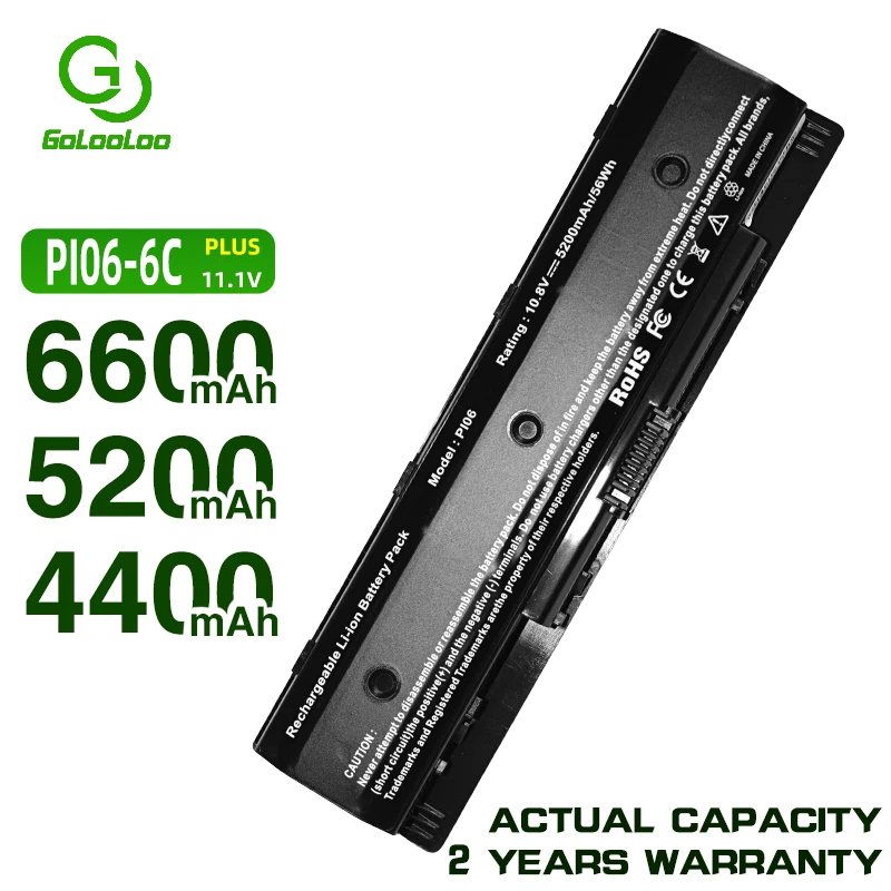 

Golooloo 6 cell Laptop Battery for HP PI06 P106 PI09 HSTNN-LB4N HSTNN-YB4N HSTNN-LB4O for HP Envy 14 15 17 HSTNN-UB4N 710416-001