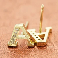26 english letters gold plated earrings party daily life club dating jewelry silver couple name gift